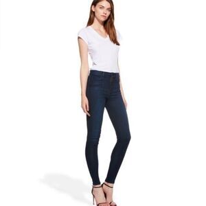 Women's High-Rise Dark Blue Skinny Jeans